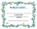 reward certificate